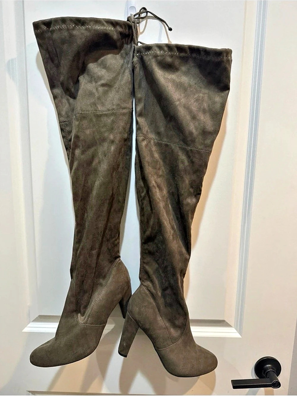 Lane Bryant Women's Olive Over-the-Knee Heeled Boots